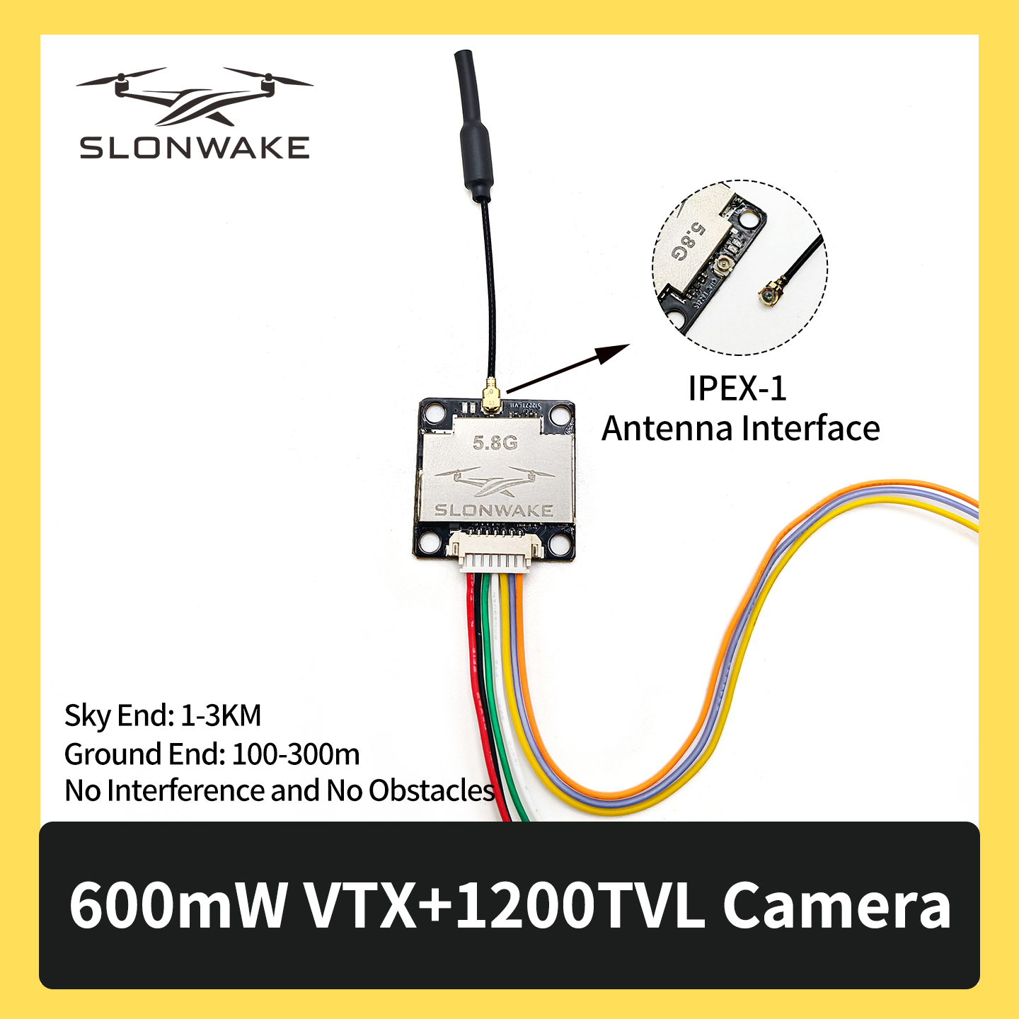 SLONWAKE 5.8G 600mW 7-24V FPV  - Drone Kit With Camera recension och pris