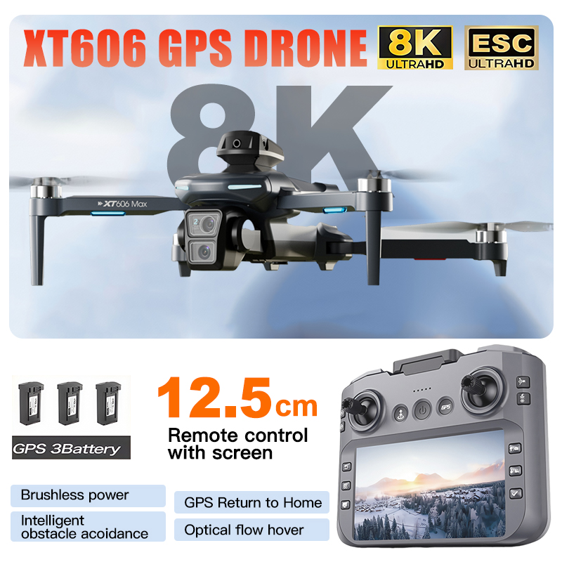 XT606 MAX 3 battery Drone 4k 8 - Drone Kit Long Range recension och pris