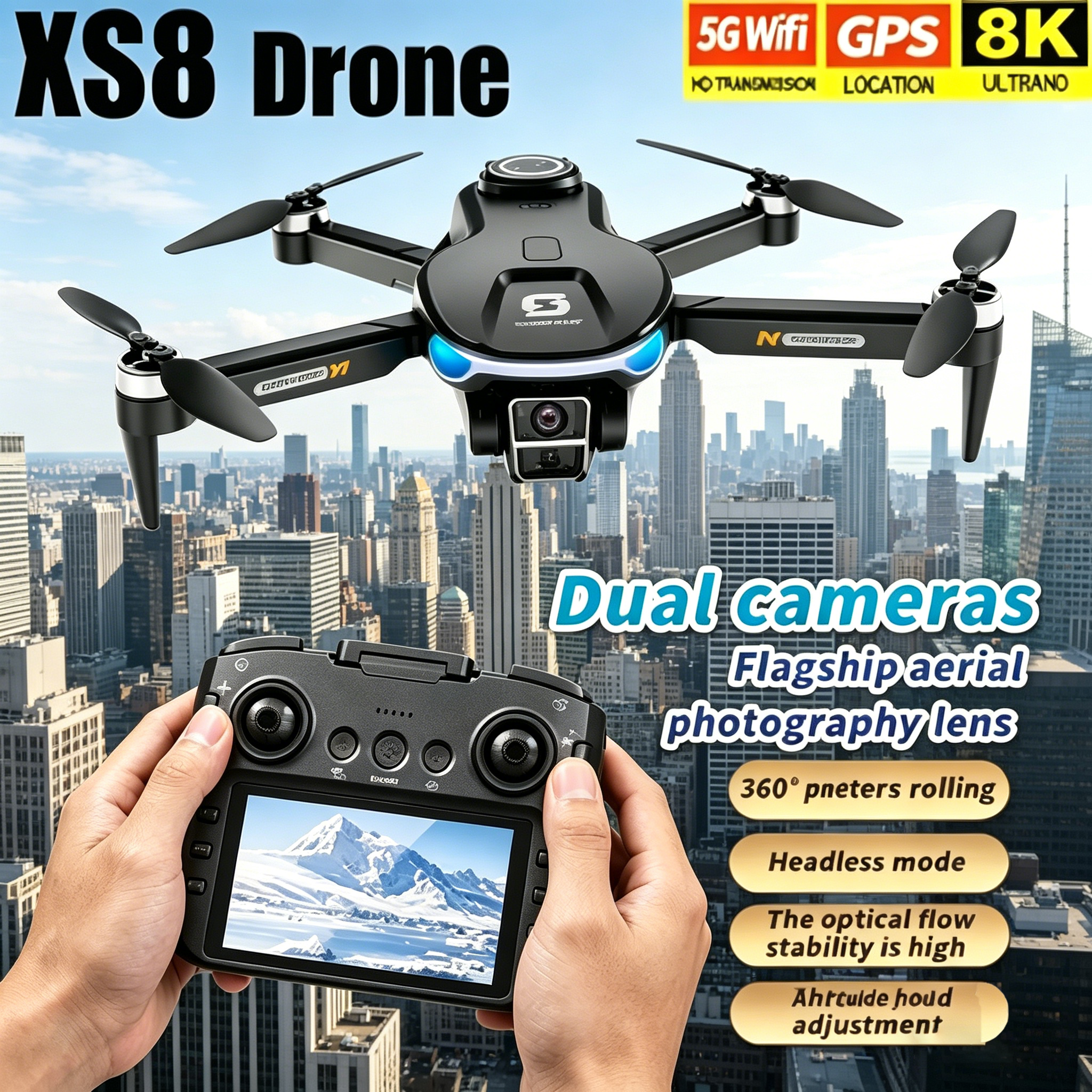 HD 8K Professional GPS Drone w - Drone Kit Hexacopter recension och pris