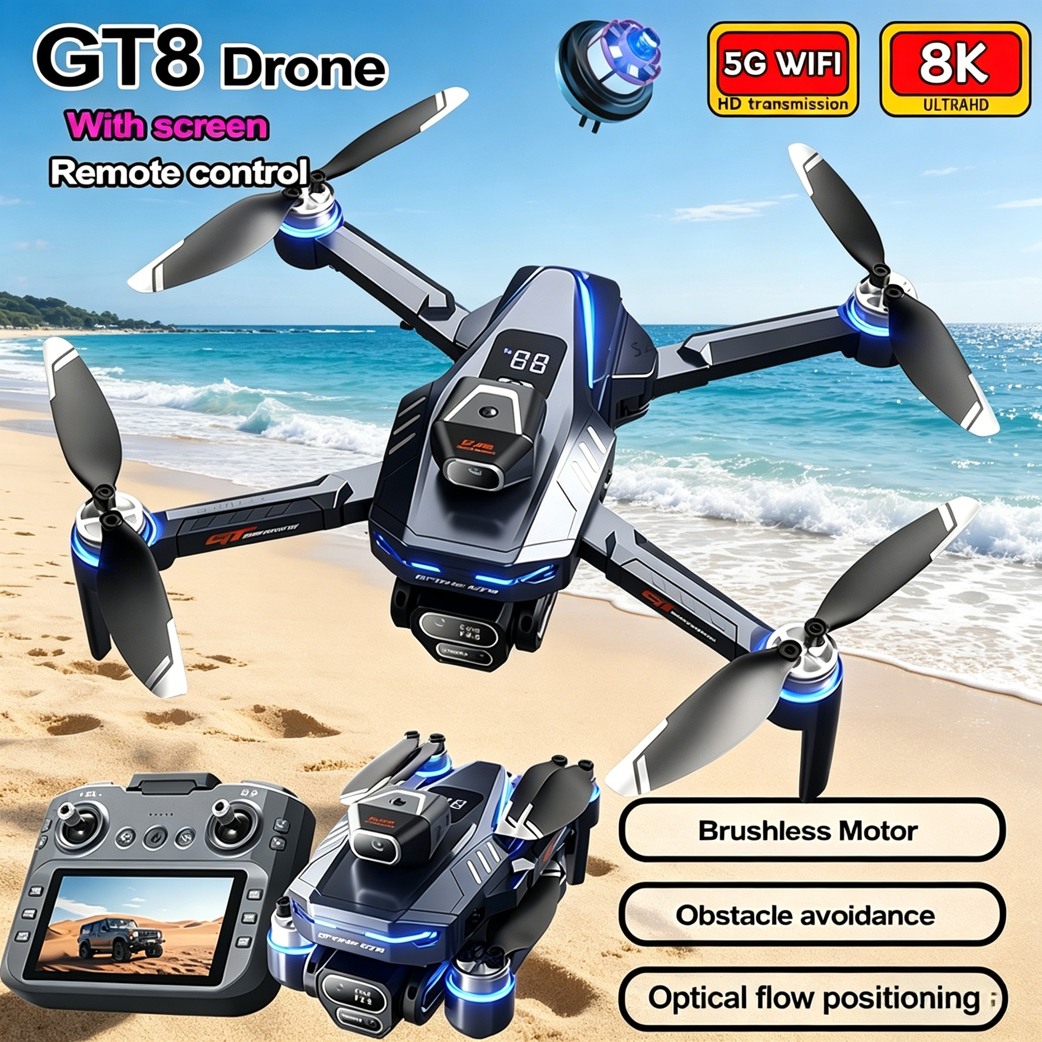 New Drone GT8 8K Professional  - Drone Kit Professional recension och pris